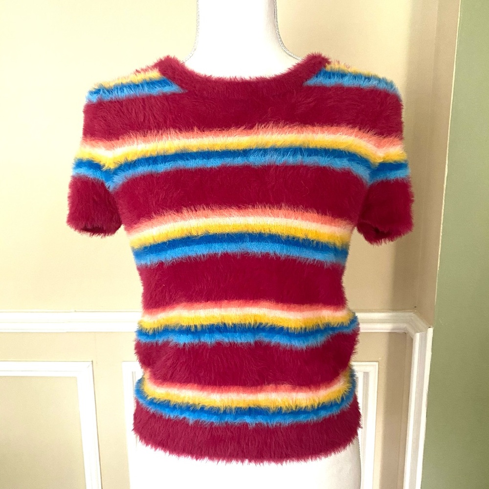 No Boundaries Multi Color Fuzzy Sweater